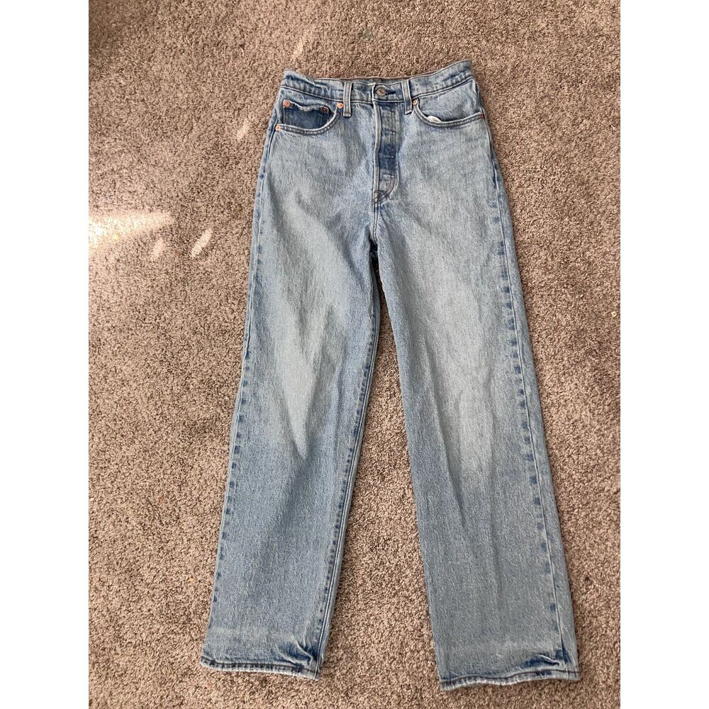 Levi's Ribcage Straight Jeans Button Fly Light Wash Size 27